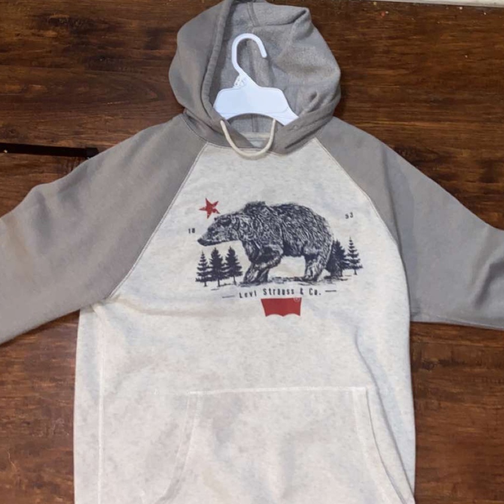 LEVI’S GRAY AND WHITE SWEATER